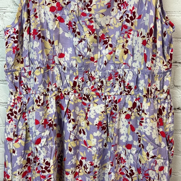 BloomChic Purple Floral Pocket Midi Dress Size 12 Large - Picture 4 of 6